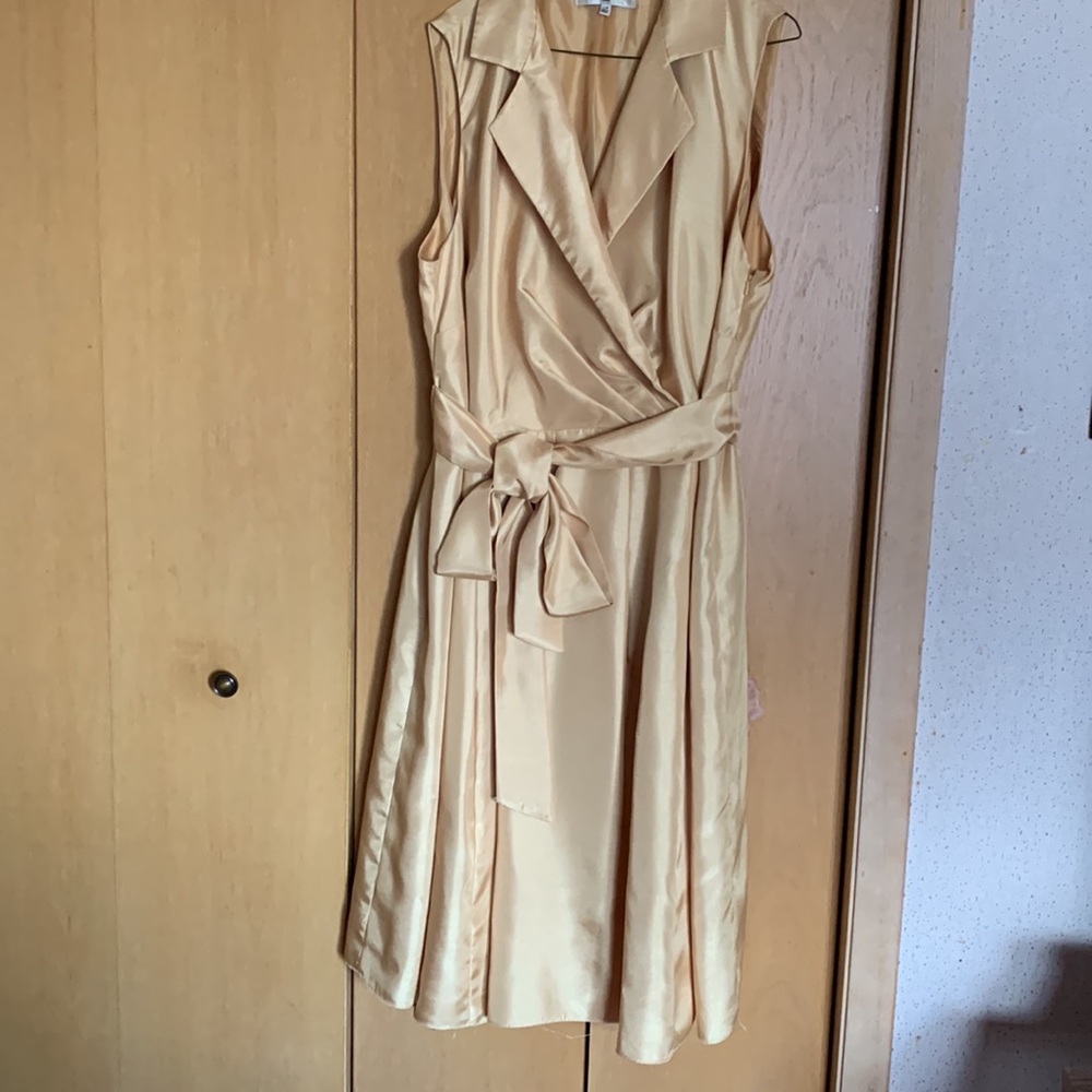 Classic Evan Picone Gold Shirtwaist dress - Picture 7 of 10